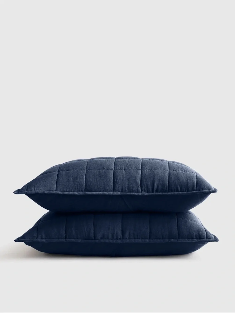 Quince European Linen Box Quilted Pillow Sham Set- QUEEN - Nightfall - NEW